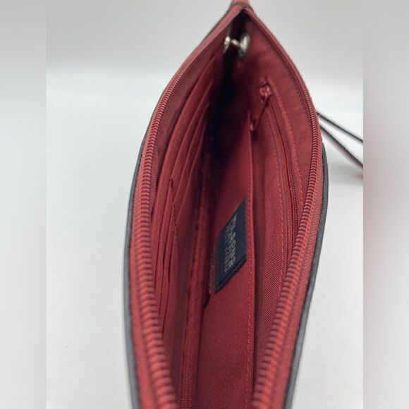 Pelle Studio Wilsons Italian Leather Unisex Wristlet Cherry Color - Picture 9 of 12